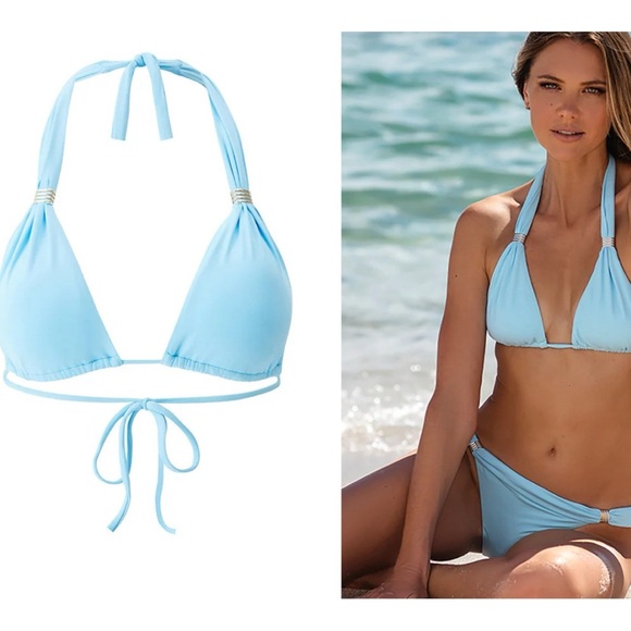 Melissa Odabash Sky Blue Bikini Top NWT - Picture 1 of 13